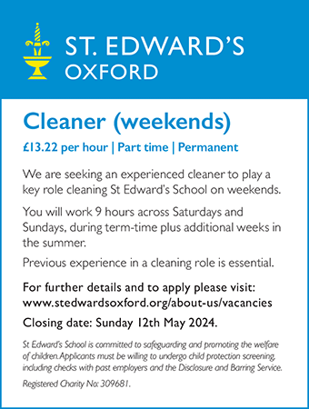 St Edwards School seek Cleaner (weekends)