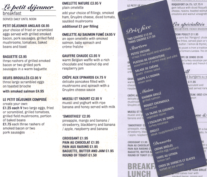 picture of Brasserie Gerard menu, page 3