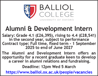 Balliol College seek Alumni & Development Intern