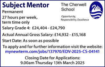 Cherwell School seeks Subject Mentor