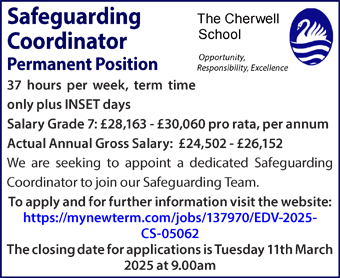 Cherwell School seeks Safeguarding Coordinator