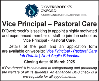 d'Overbroecks seeks Vice Principal - Pastoral Care