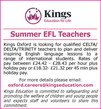 Kings Education seeks Summer EFL Teachers