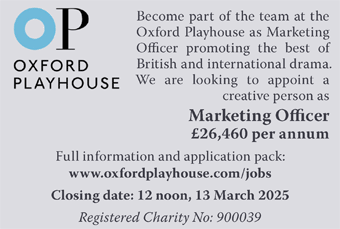 Oxford Playhouse seeks a Marketing Officer