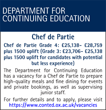 Continuing Education seeks a Chef de Partie