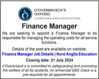 d'Overbroecks seeks Finance Manager