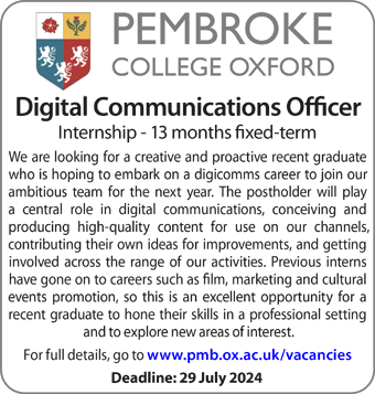 Pembroke College seeks Digital Communications Officer