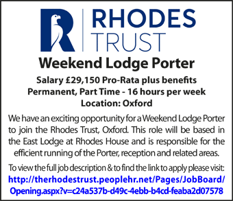Rhodes Trust seek Weekend Lodge Porter