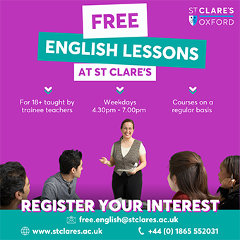 St Clare's offers Free English Lessons