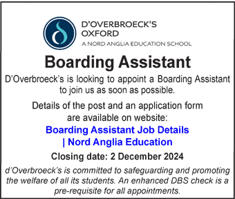 d'Overbroecks seeks PE, Activities and Boarding Assistant