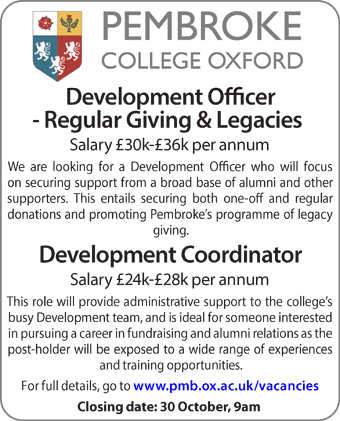 Pembroke College seek Development Office & Coordinator