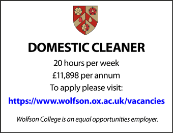 Wolfson College seeks a Domestic Cleaner