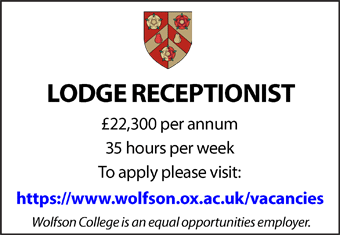 Wolfson College seeks a Lodge Receptionist